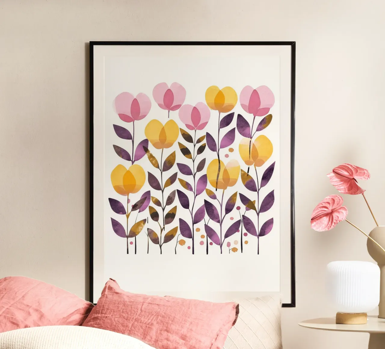Foglie boho 5 poster con telaio in plastica da Yaso Design Boho & Botanic