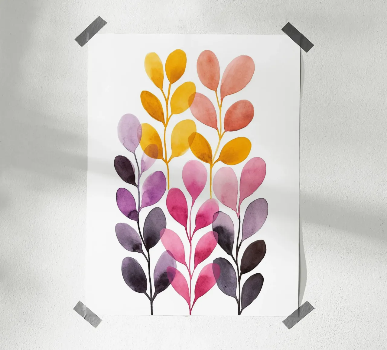 Foglie boho 6 poster con telaio in plastica da Yaso Design Boho & Botanic