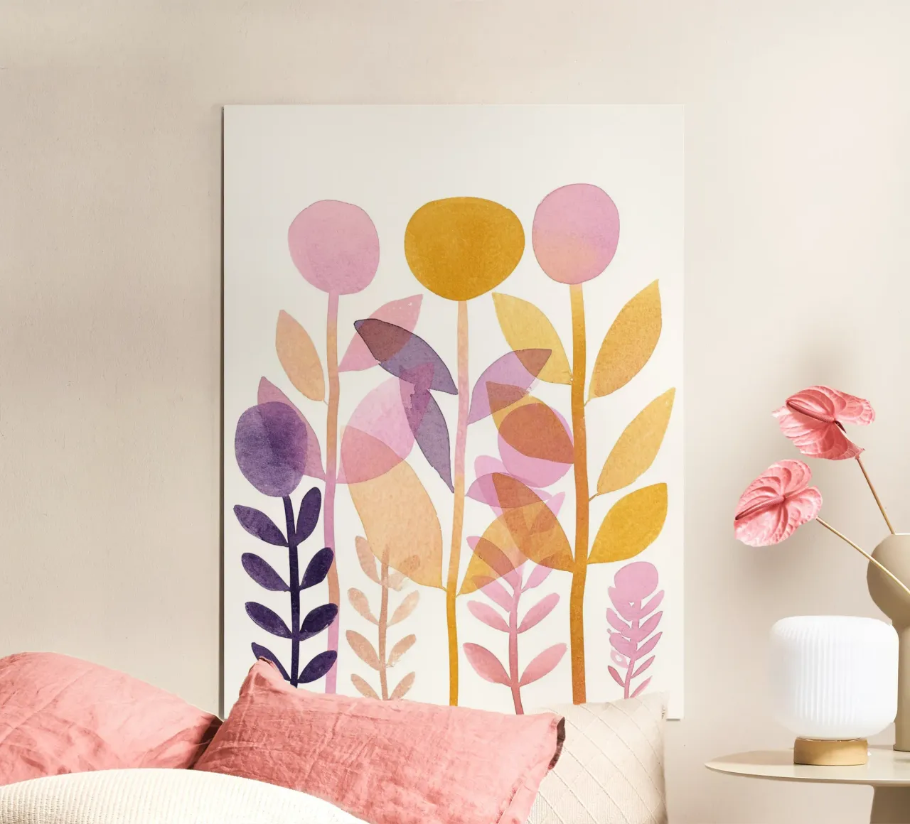 Foglie Boho 7 poster con telaio in plastica da Yaso Design Boho & Botanic