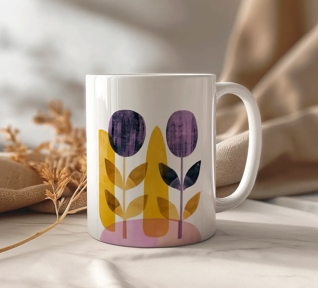 Foglie boho 8 tazza in ceramica da Yaso Design Boho & Botanic