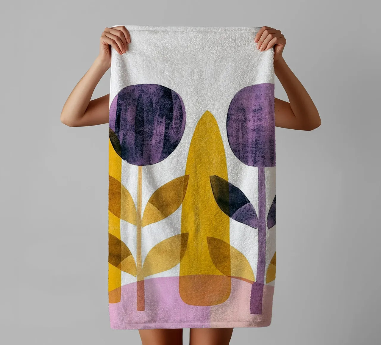 Boho leaves 8 towel by Yaso Design Boho & Botanic