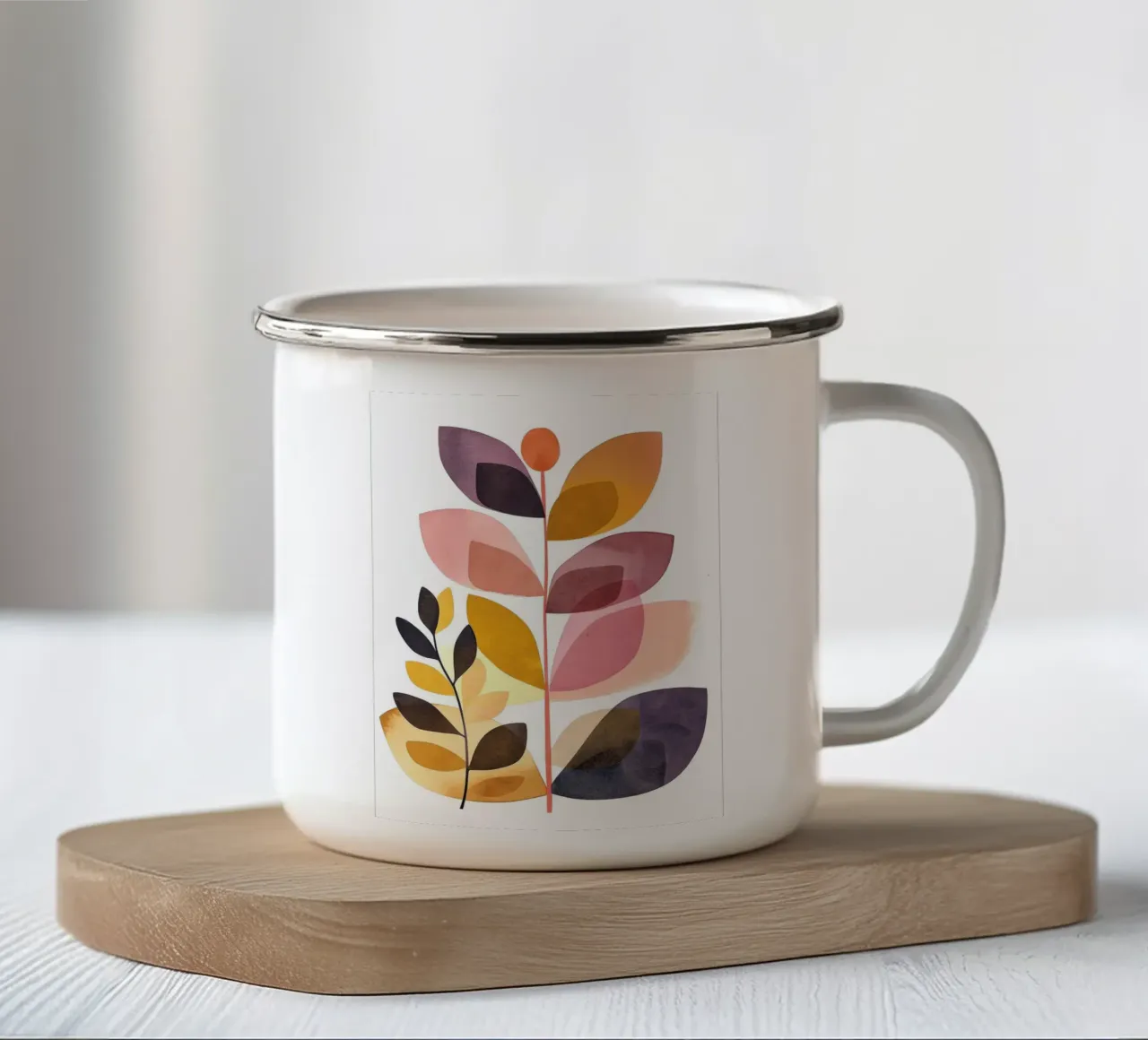 Foglie boho 10 tazza in smalto da Yaso Design Boho & Botanic