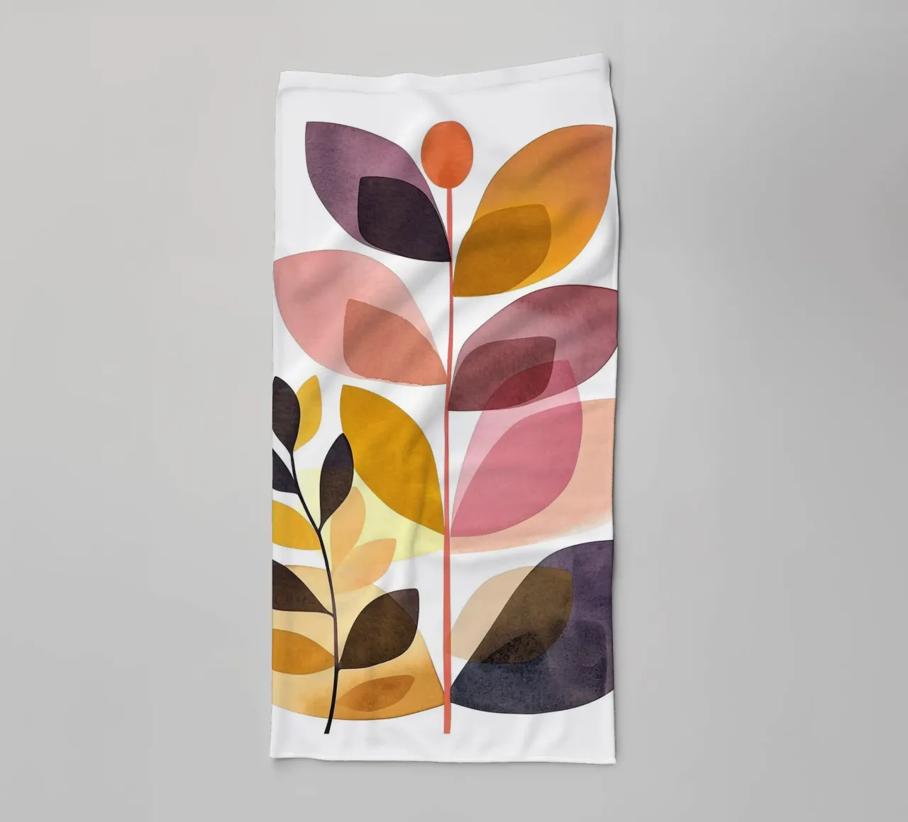 Boho leaves 10 towel by Yaso Design Boho & Botanic