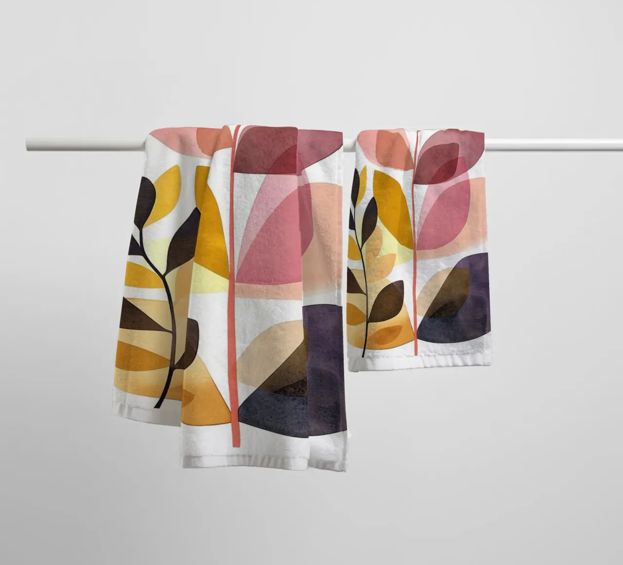 Boho leaves 10 towel by Yaso Design Boho & Botanic