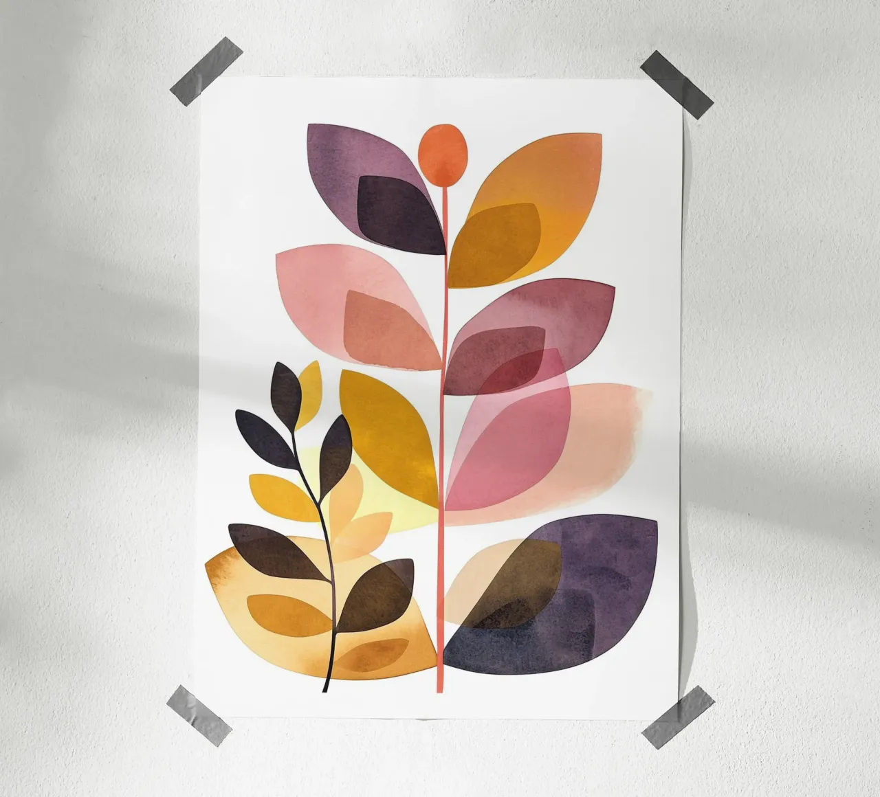 Foglie boho 10 poster con telaio in alluminio da Yaso Design Boho & Botanic