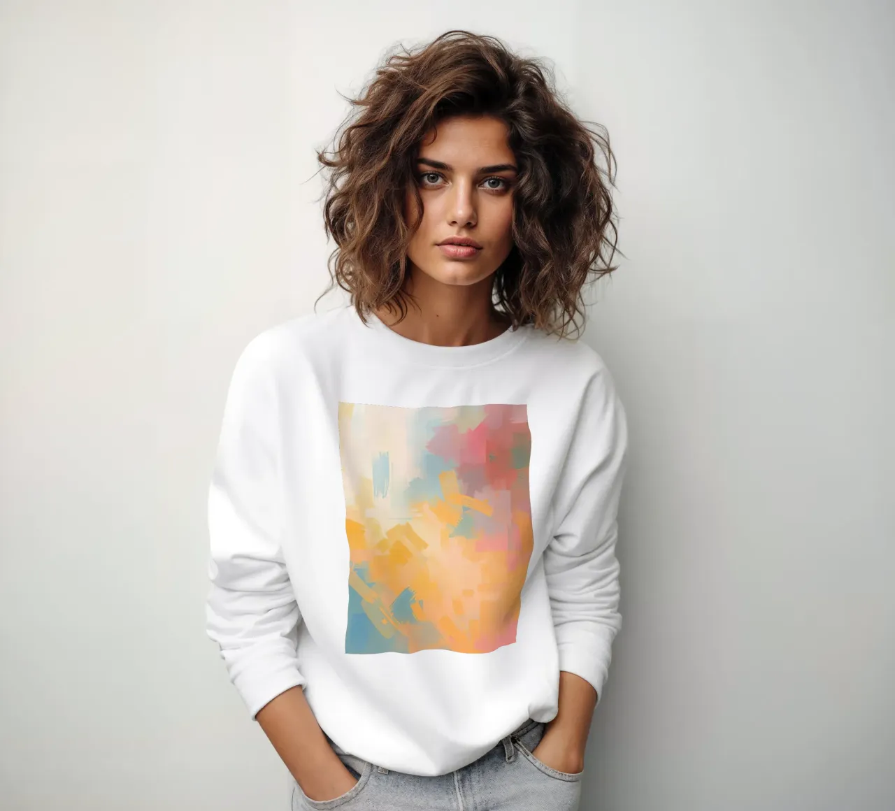 Abstract Painting with Rectangular Brushstrokes sweatshirt by DesignDoodle