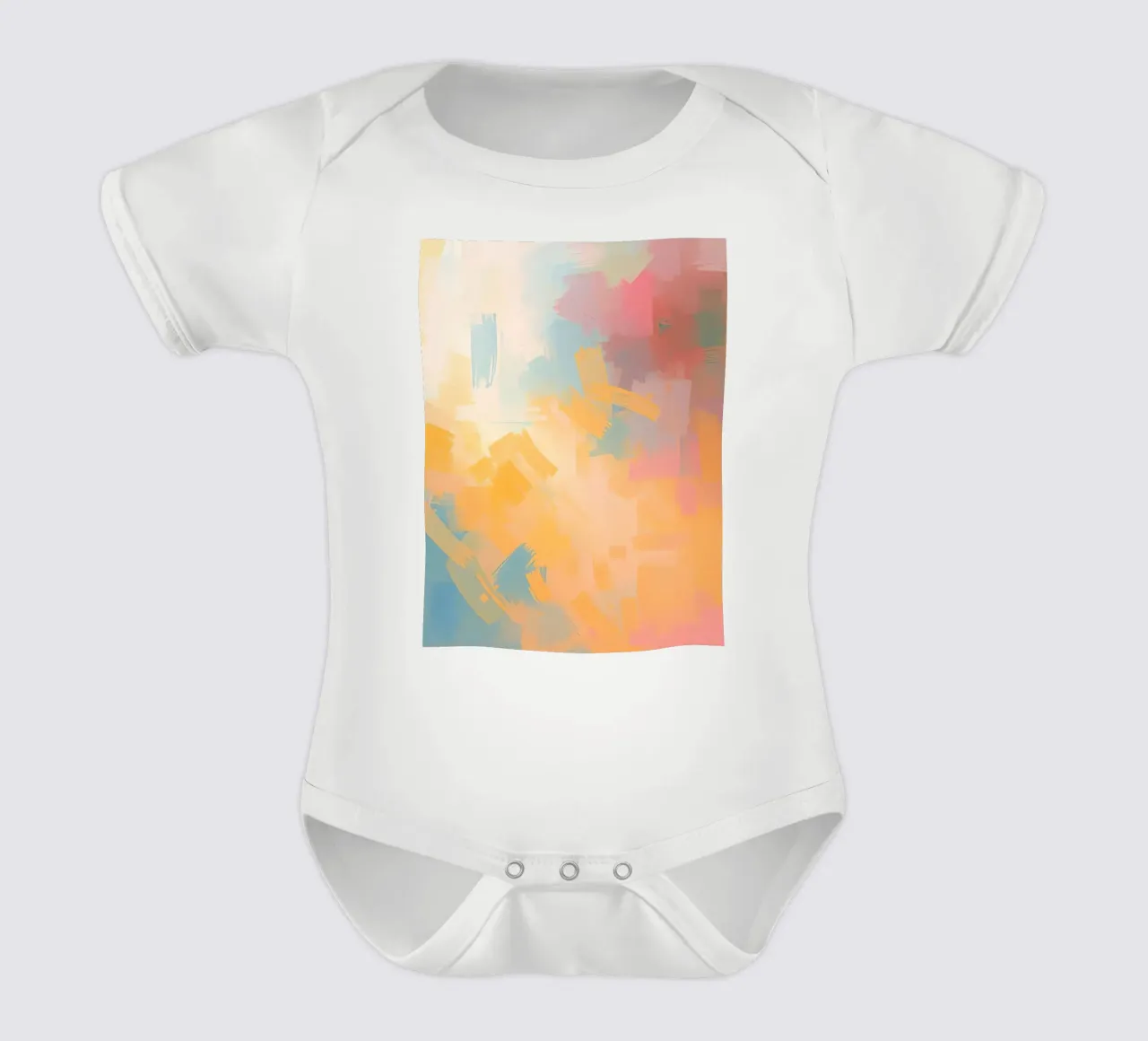 Abstract Painting with Rectangular Brushstrokes short-sleeve baby romper by DesignDoodle