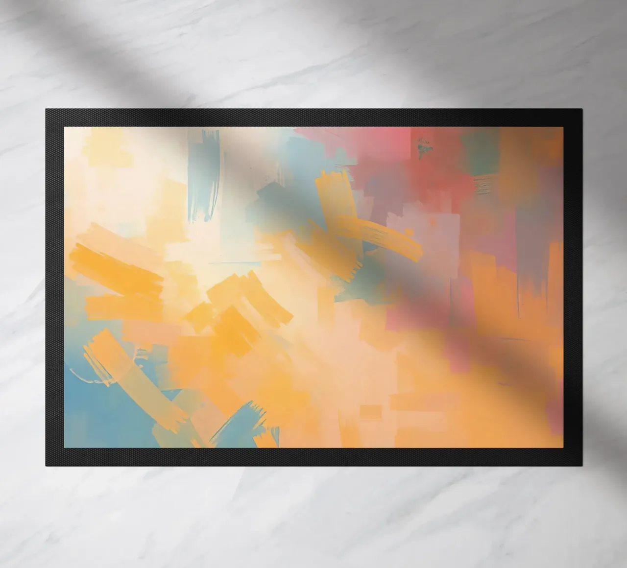 Abstract Painting with Rectangular Brushstrokes doormat by DesignDoodle