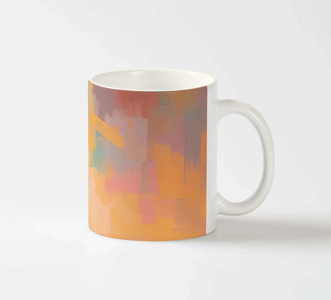 Pittura astratta con pennellate rettangolari tazza in ceramica da DesignDoodle
