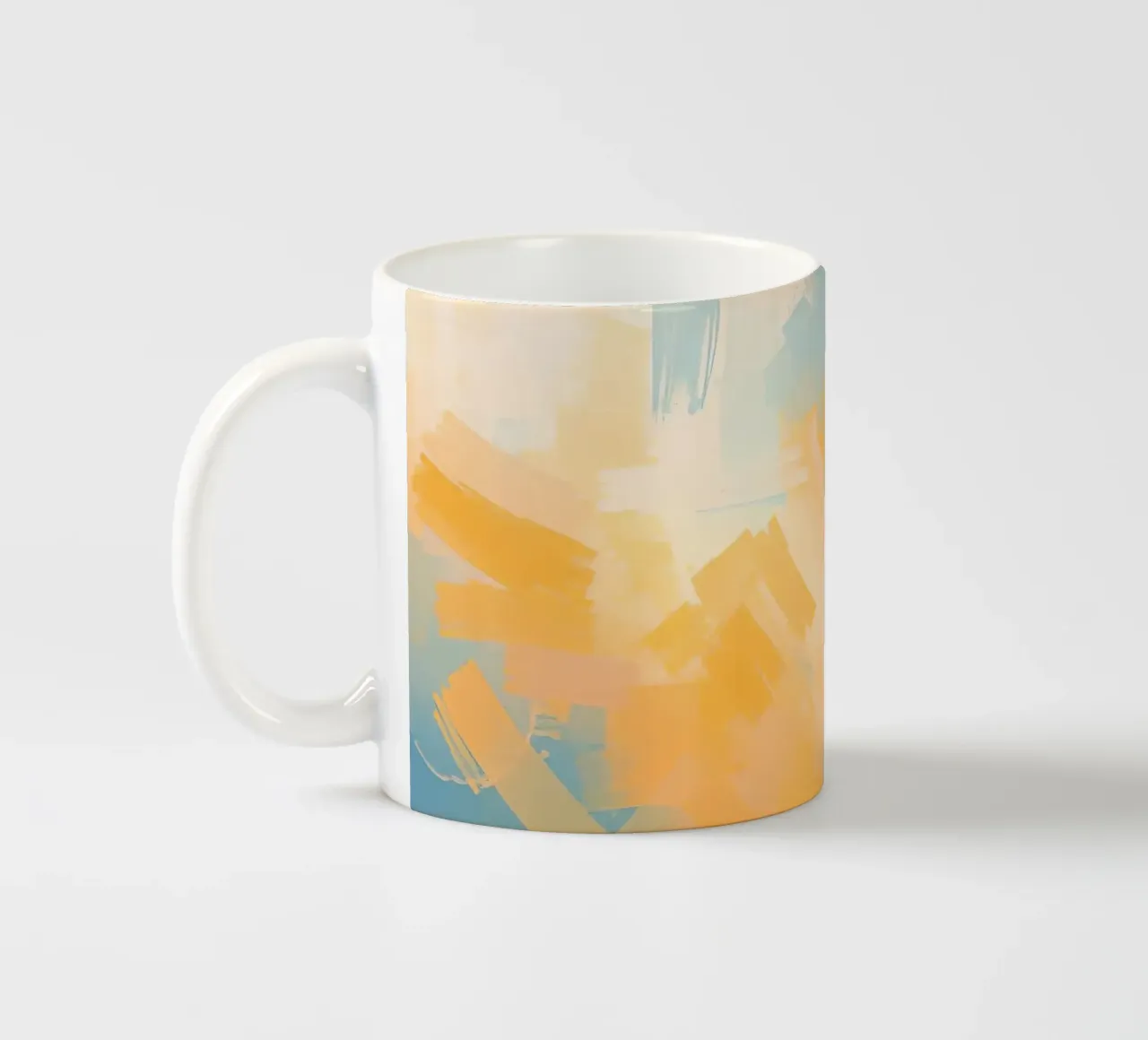 Pittura astratta con pennellate rettangolari tazza in ceramica da DesignDoodle