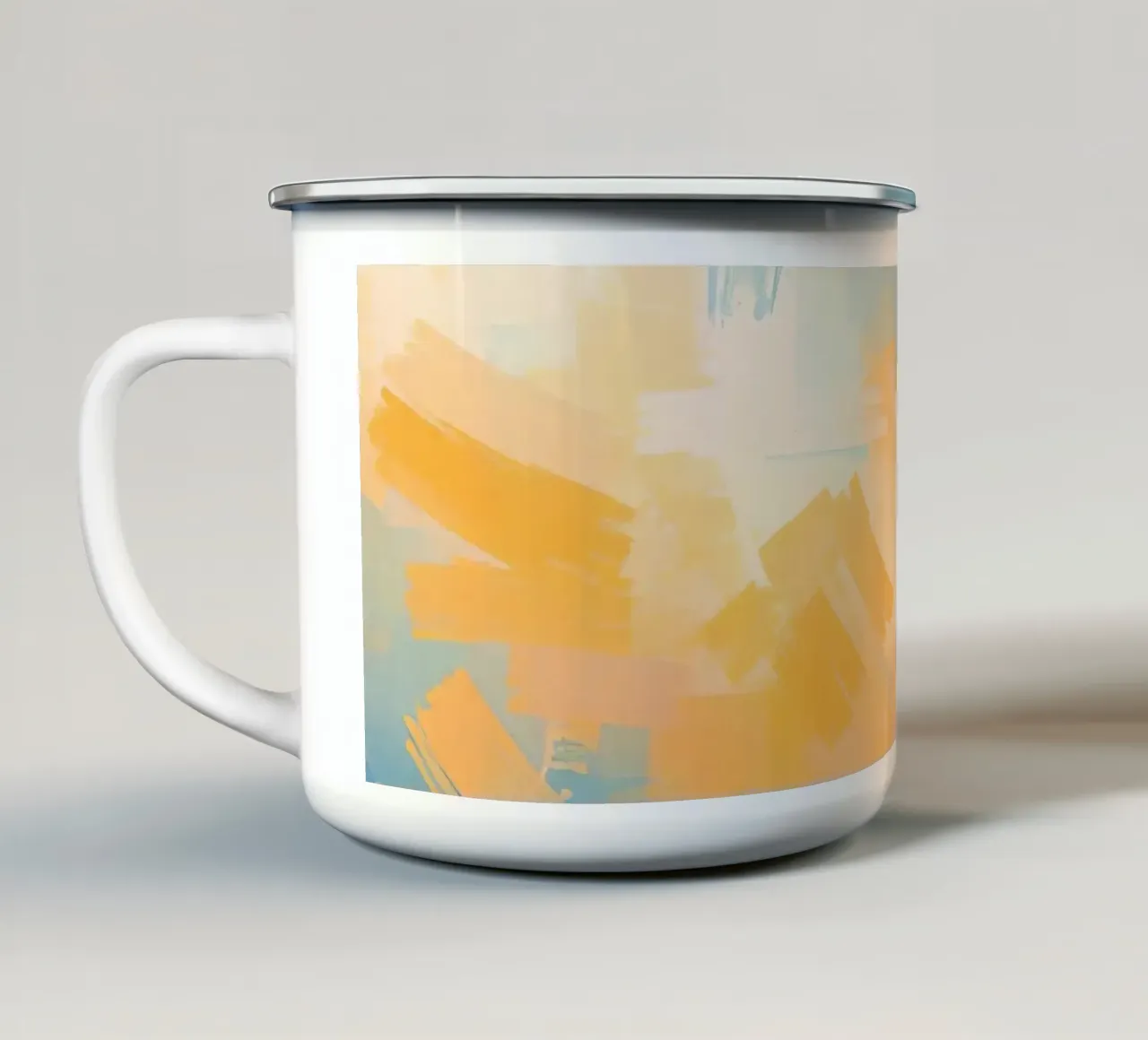 Pittura astratta con pennellate rettangolari tazza in smalto da DesignDoodle