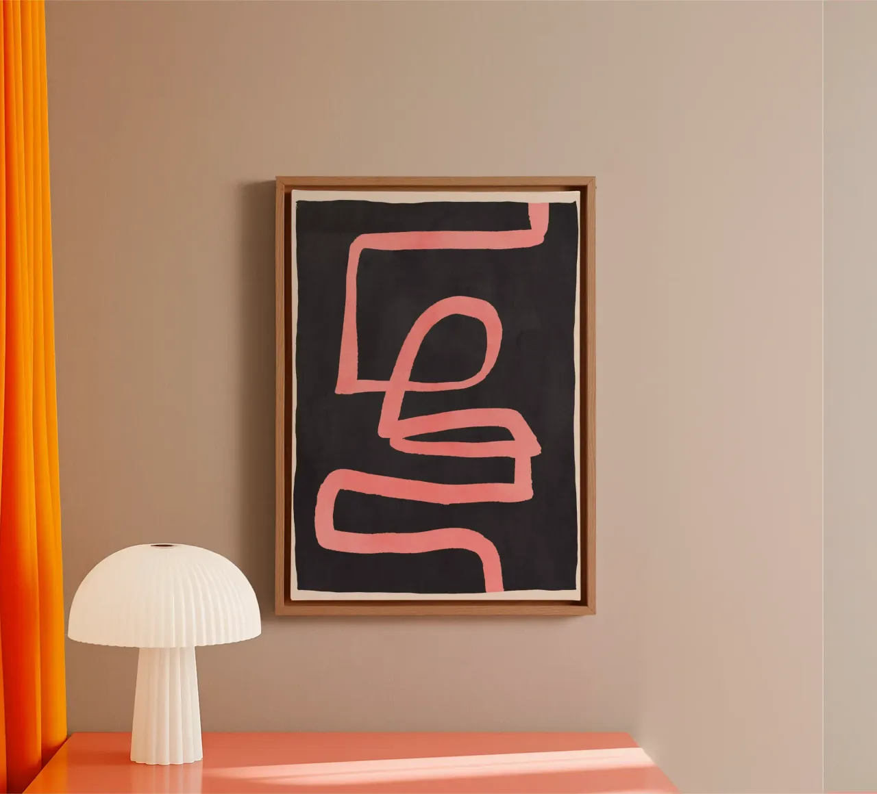 Abstract line art 208 canvas with Floater frame by ThingDesign