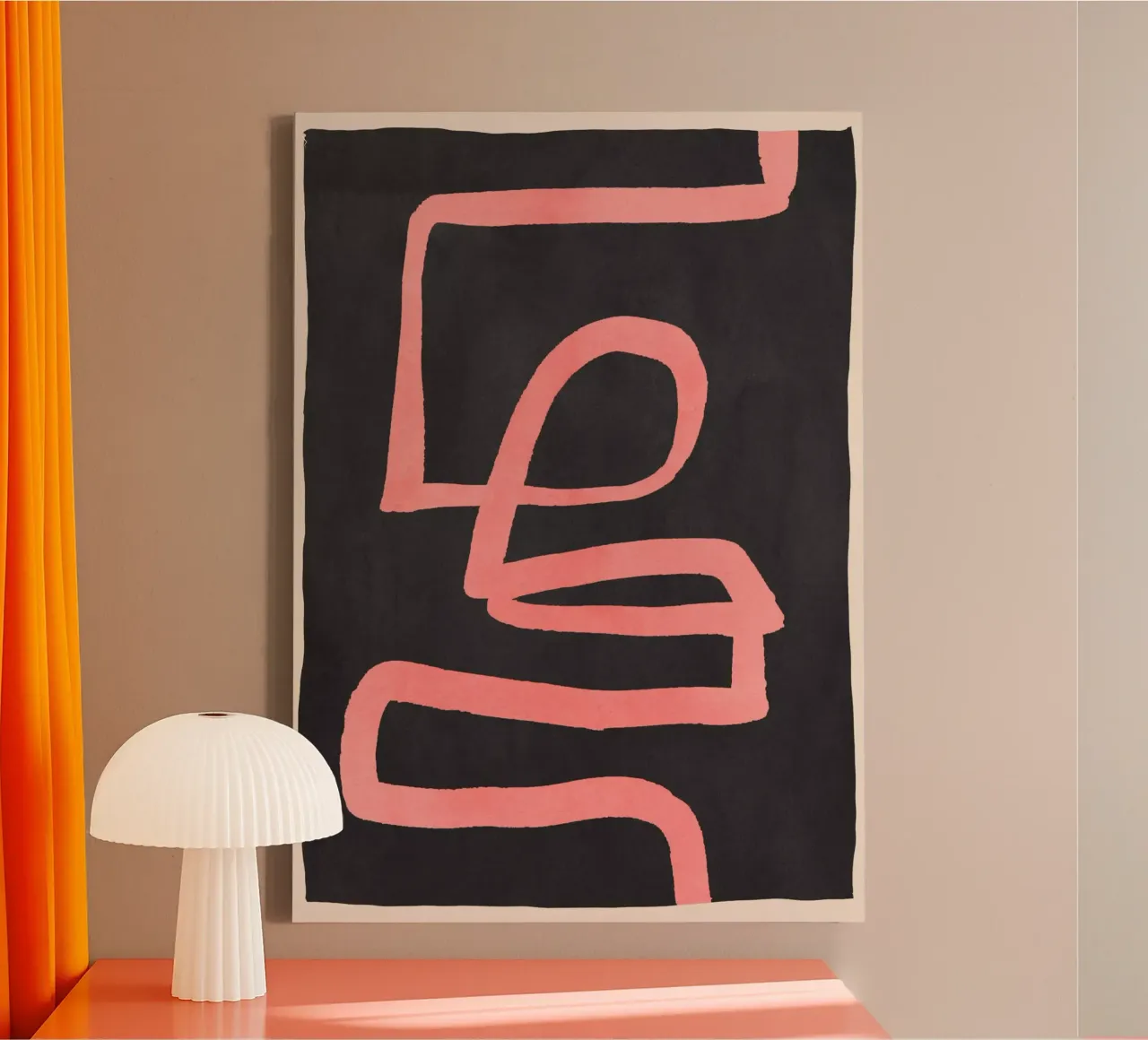 Abstract line art 208 canvas with Floater frame by ThingDesign