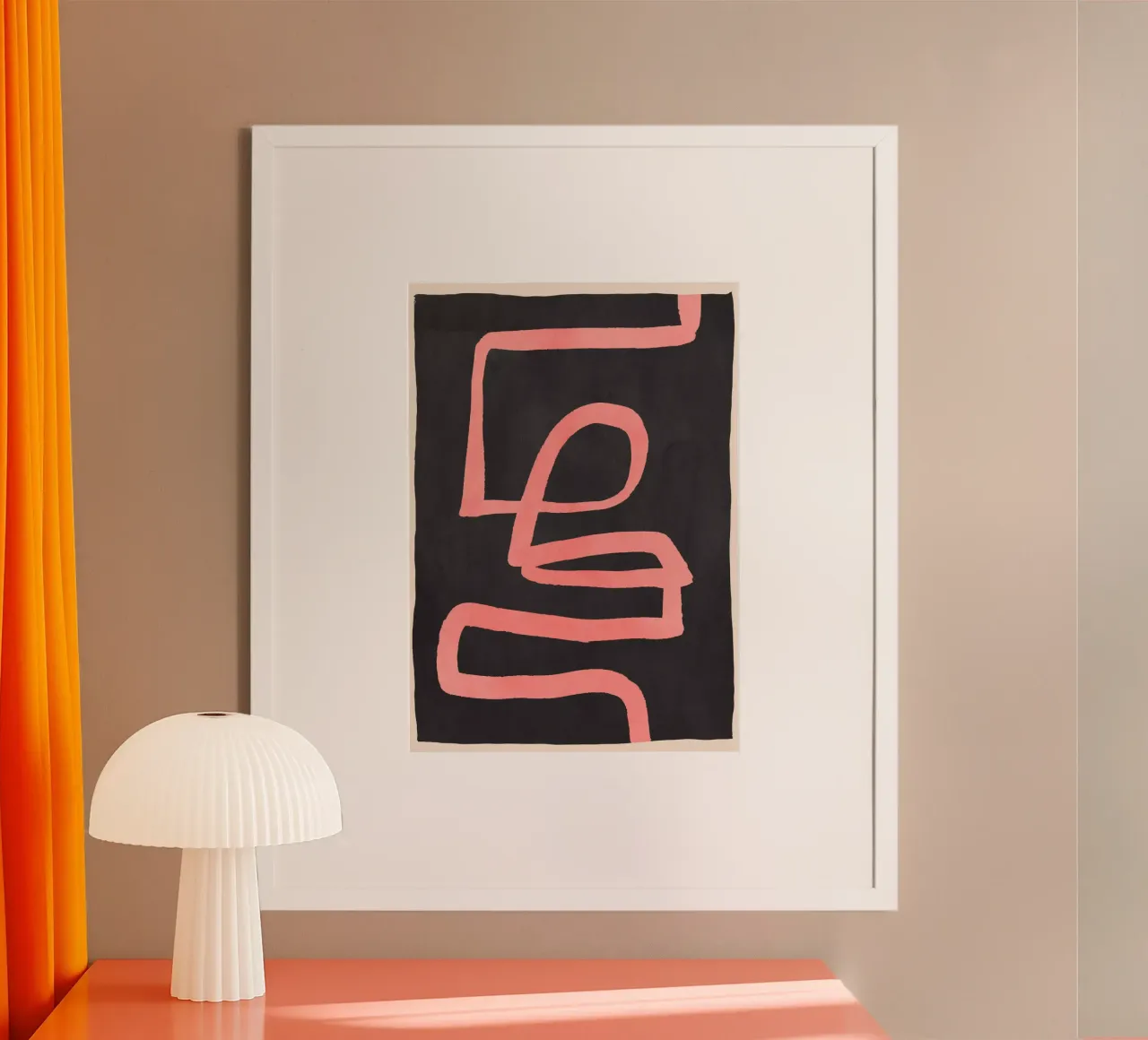 Linea astratta 208 poster con telaio in alluminio da ThingDesign