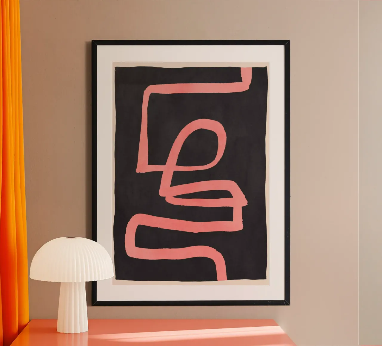 Linea astratta 208 poster con telaio in alluminio da ThingDesign