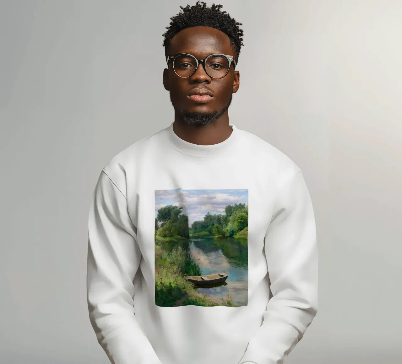 barca fiume alberi felpa da Karl Martin
