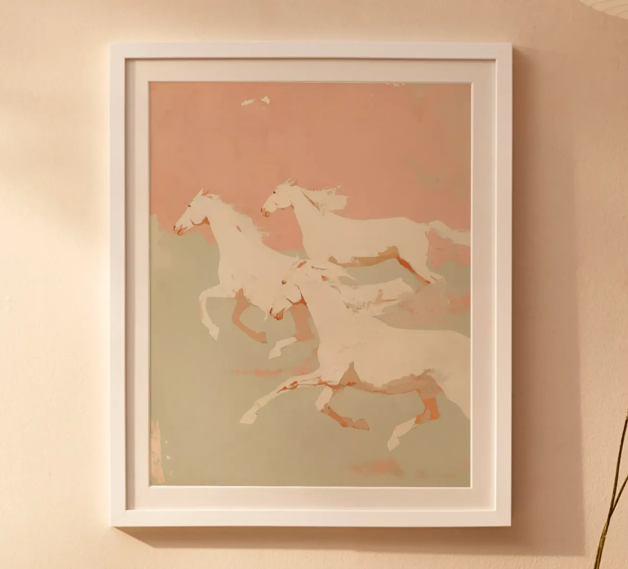 Wild Horses No 2 poster con telaio in alluminio da treechild