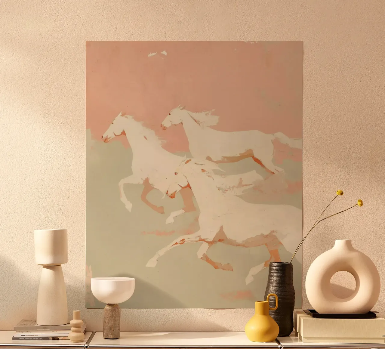 Wild Horses No 2 poster con telaio in alluminio da treechild