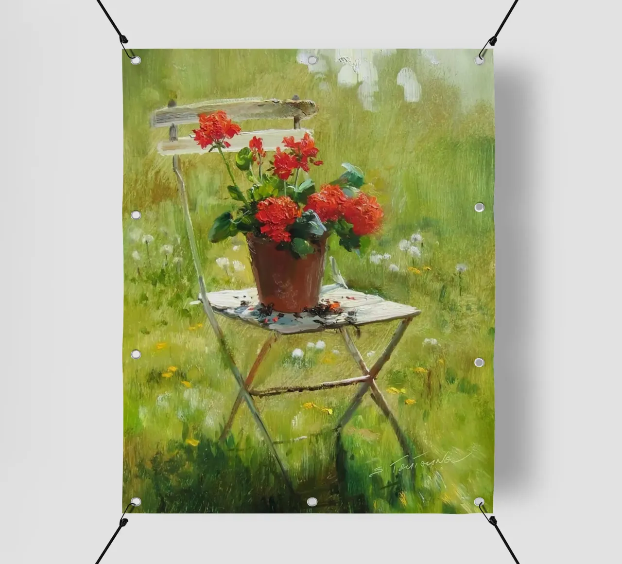 fiori rossi telo in pvc da Karl Martin