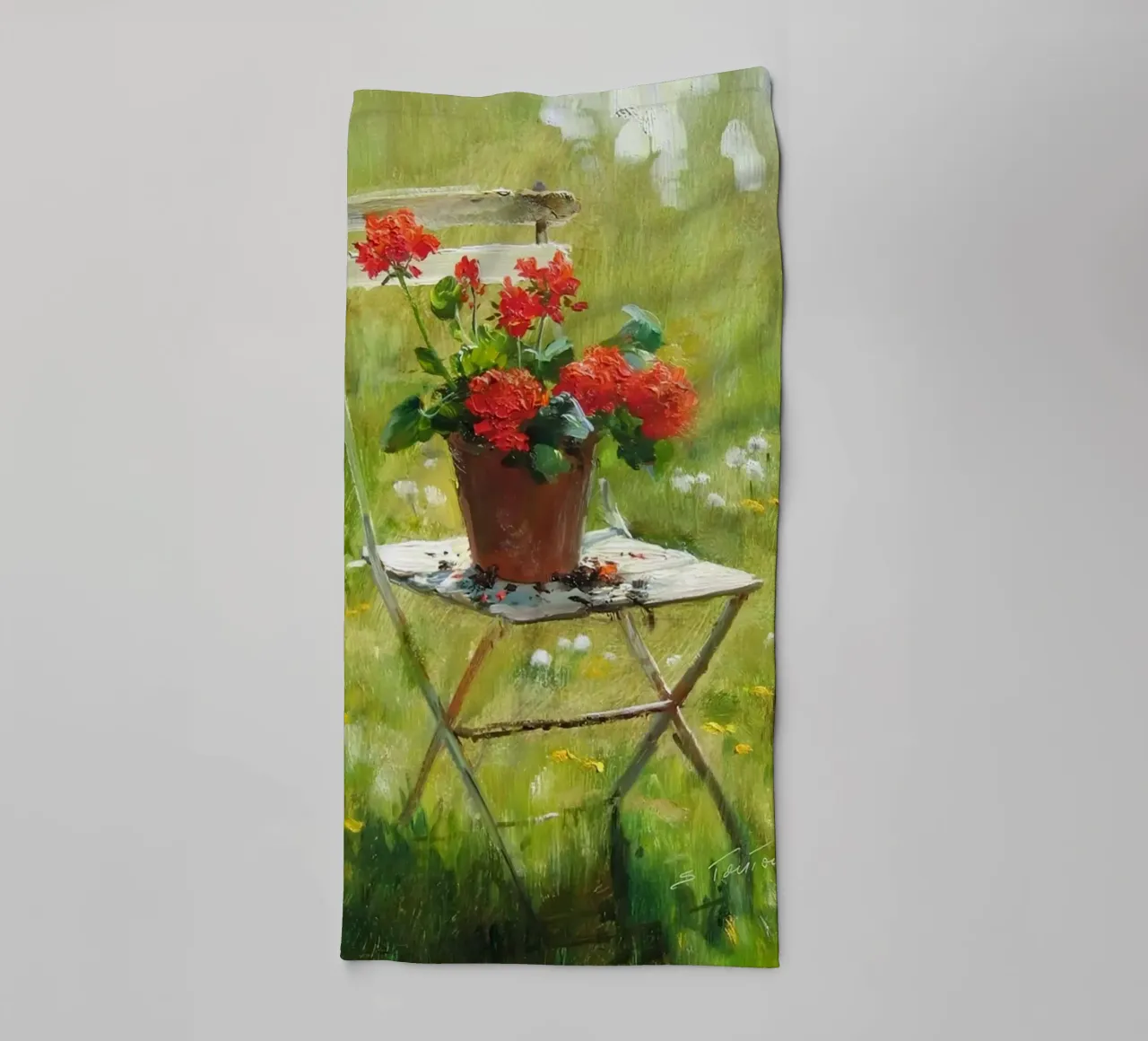 fiori rossi asciugamano da bagno da Karl Martin