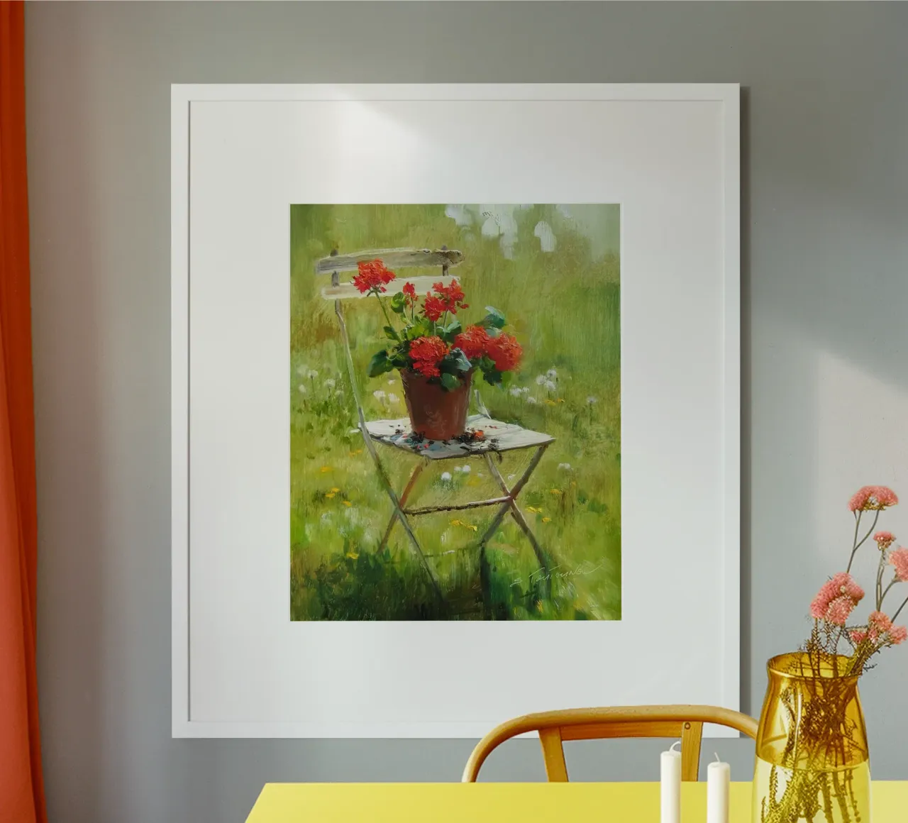 fiori rossi poster con telaio in alluminio da Karl Martin