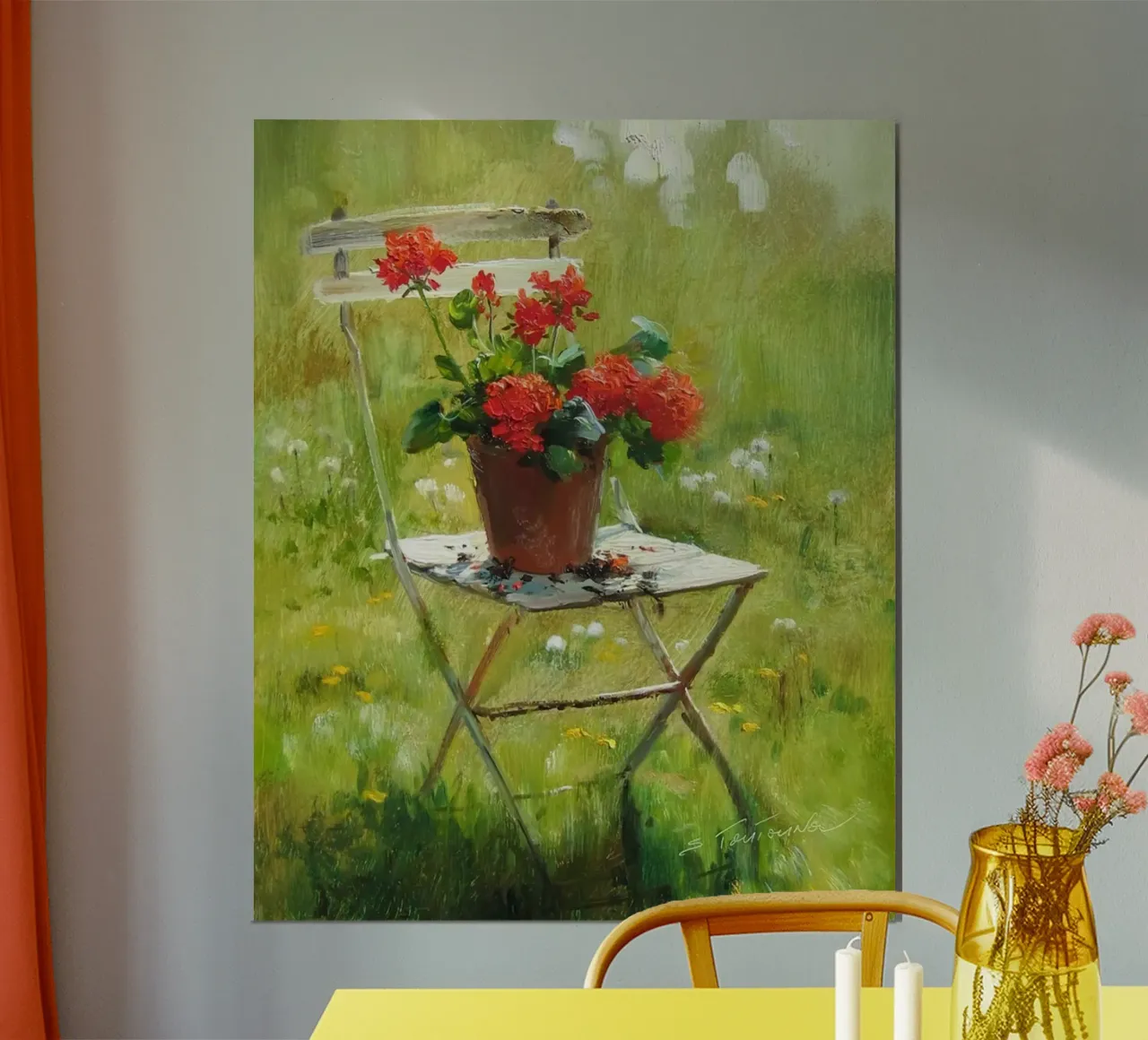 fiori rossi poster con telaio in alluminio da Karl Martin