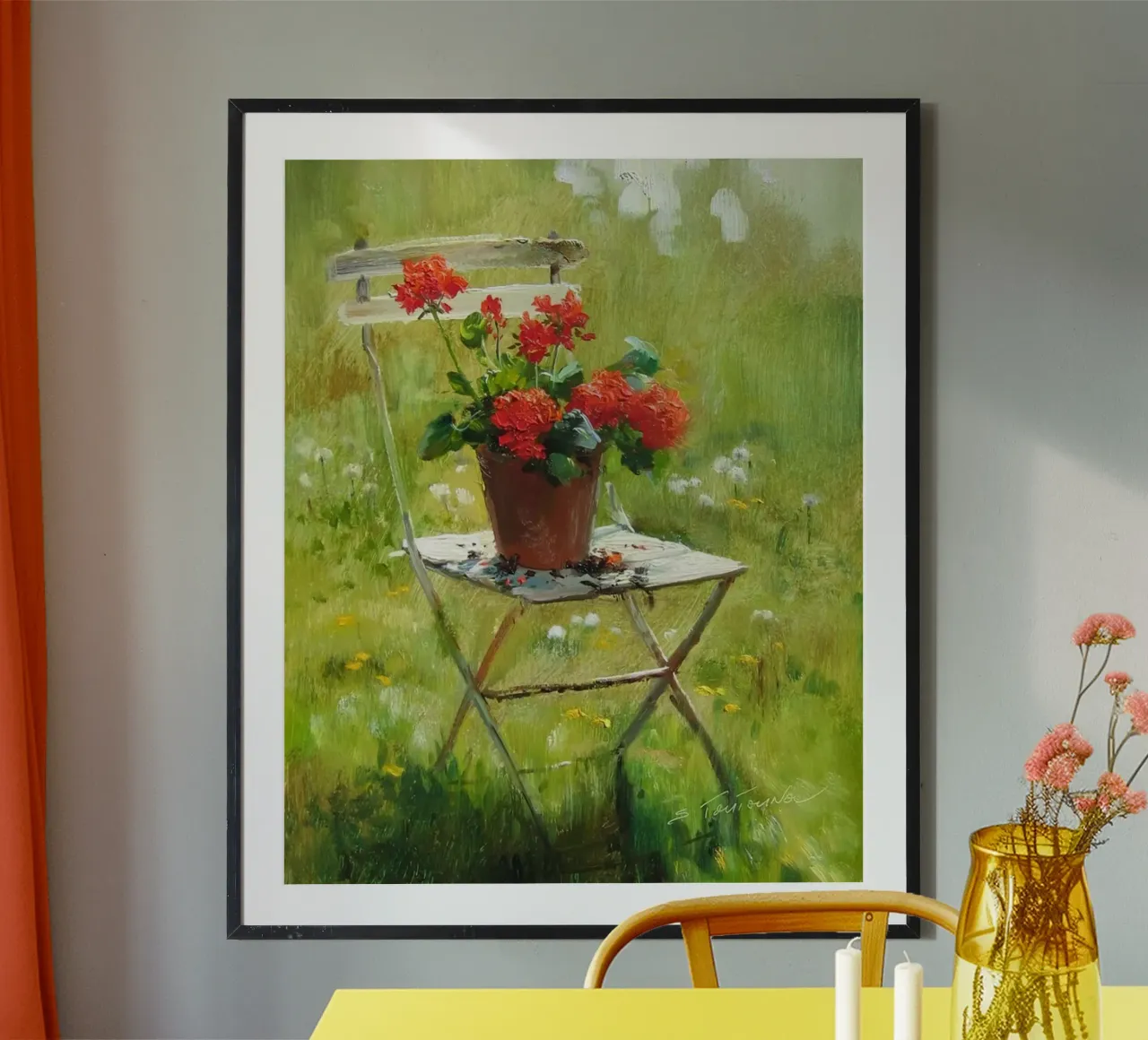 fiori rossi poster con telaio in alluminio da Karl Martin