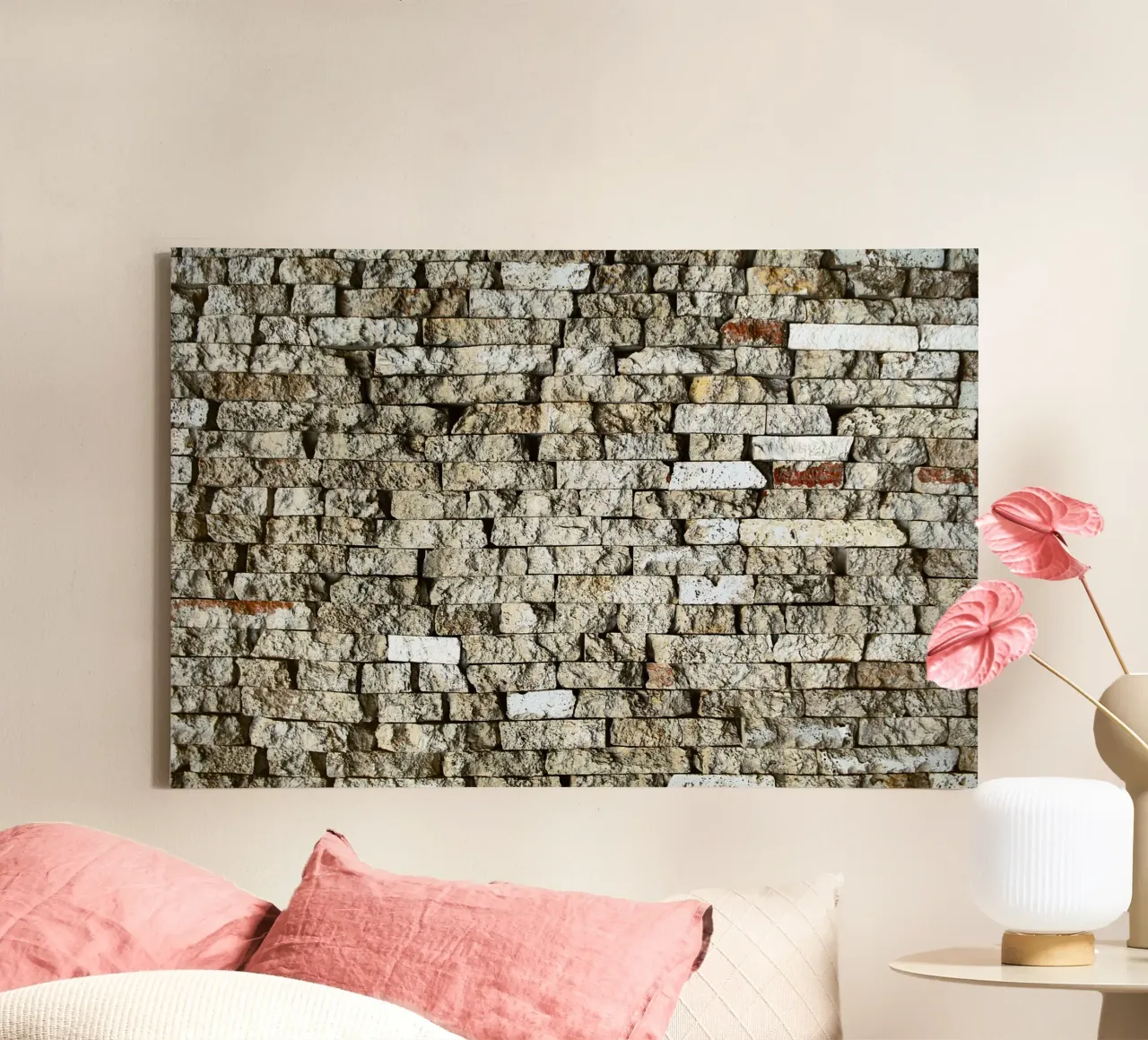 Textuur Minimal Muurkunst Fotografie canvas met Baklijst van jay