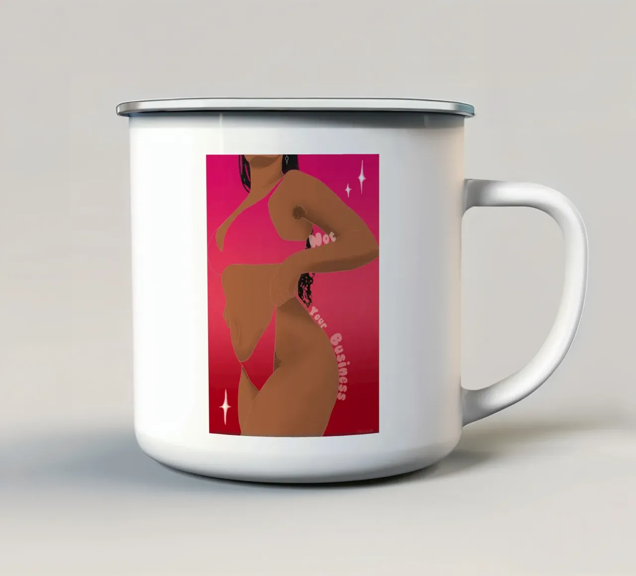 Not your business tazza in smalto da Femlouise.illustrations