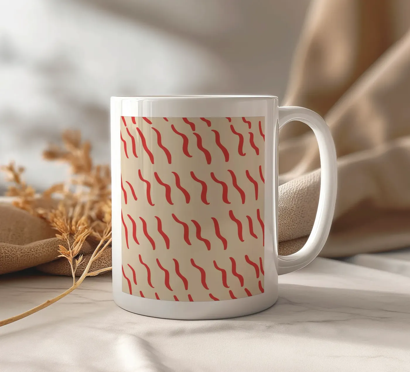 Ripple pattern 03 ceramic mug by Little Dean