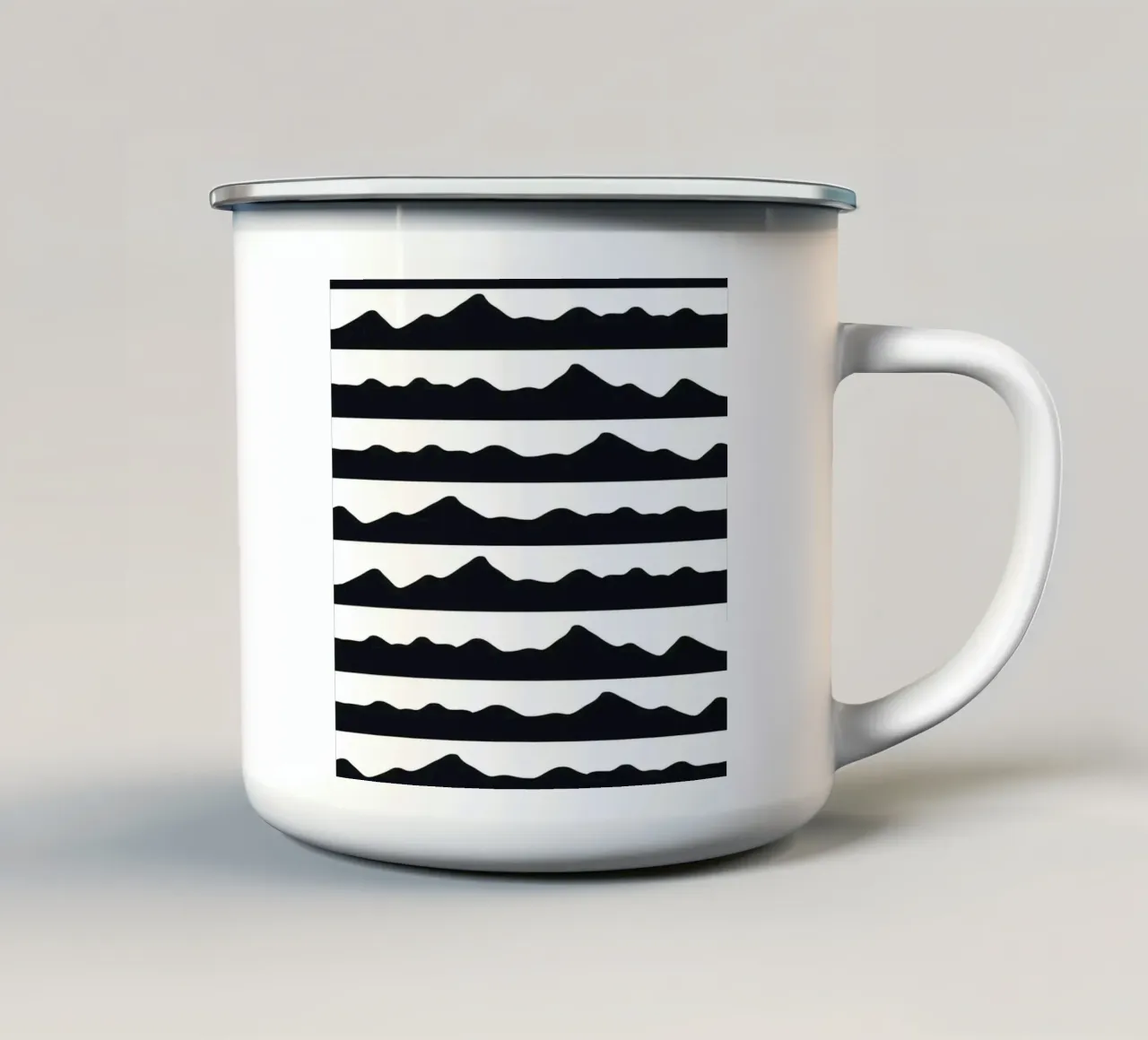 Modello di orizzonte delle montagne tazza in smalto da Little Dean