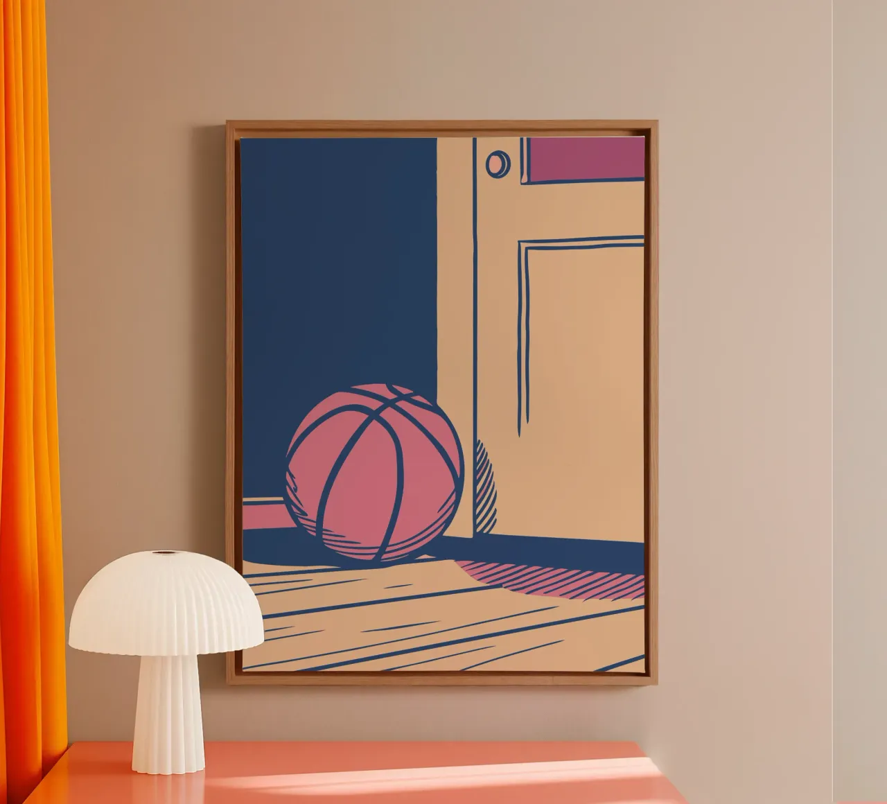 Basket in casa tela con Cornice a cassetta da SPORTS ONLY