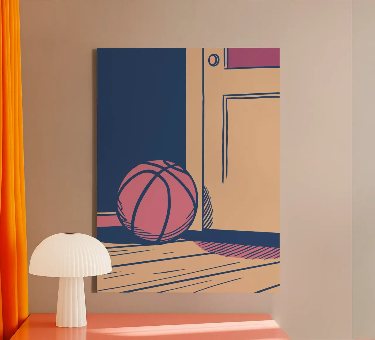 Basket in casa tela con Cornice a cassetta da SPORTS ONLY