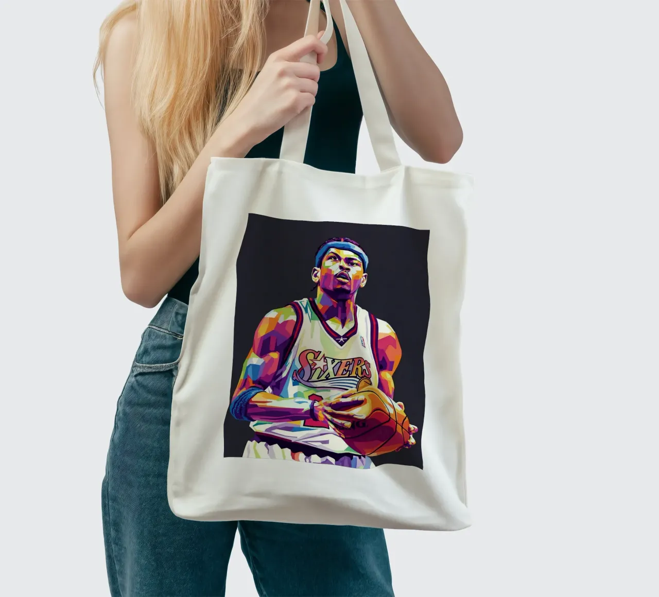 Allen Iverson - WPAP art #1 borsa in juta da Hantamrata