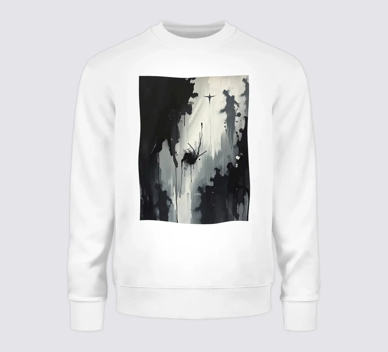Pittura astratta monocromatica di figure e gocce felpa da DesignDoodle