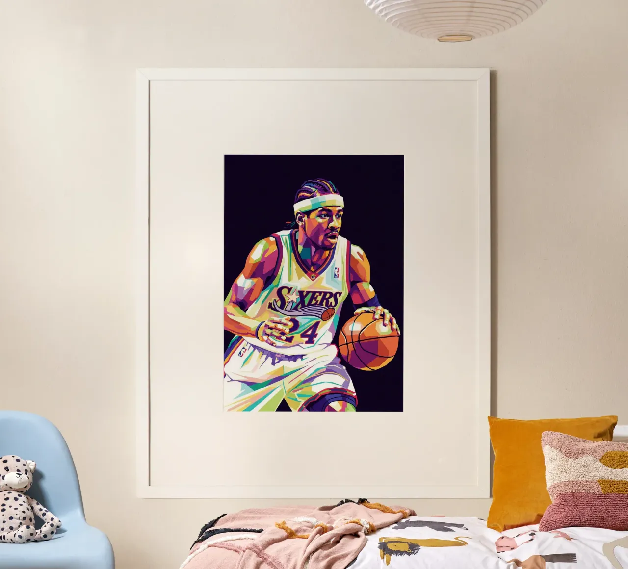 Allen Iverson - WPAP art #2 poster con telaio in legno da Hantamrata