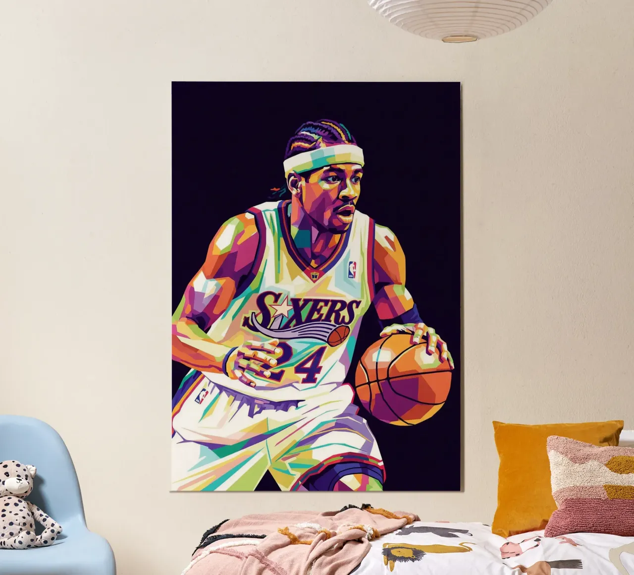 Allen Iverson - WPAP art #2 poster con telaio in legno da Hantamrata