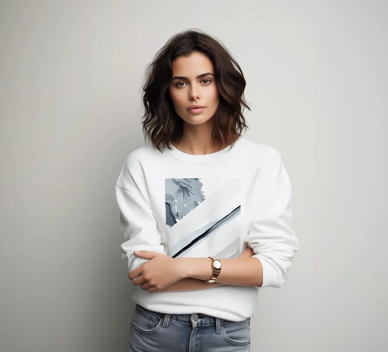 Abstract Image with Diagonal Line and Grey Splatters sweatshirt by DesignDoodle