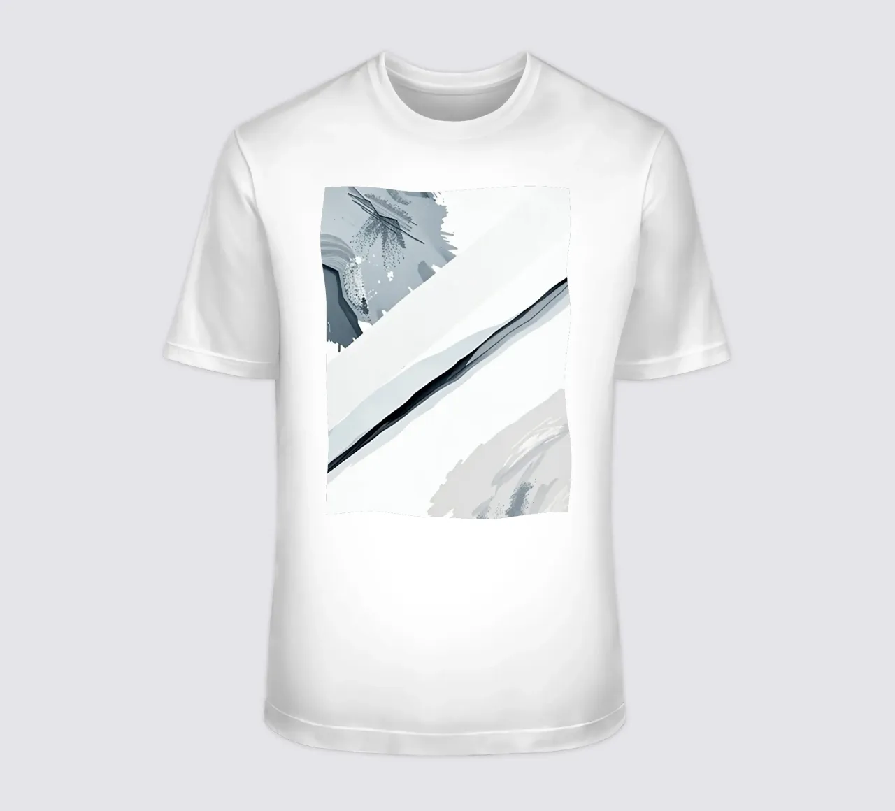 Abstract Image with Diagonal Line and Grey Splatters t-shirt by DesignDoodle