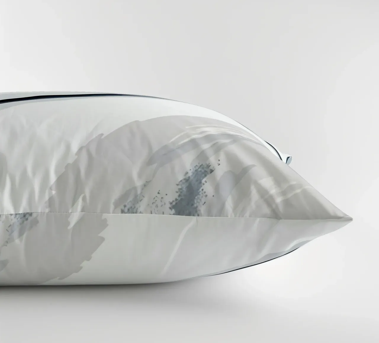 Abstract Image with Diagonal Line and Grey Splatters decorative cushion by DesignDoodle