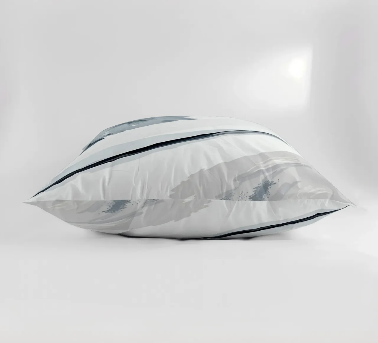 Abstract Image with Diagonal Line and Grey Splatters decorative cushion by DesignDoodle