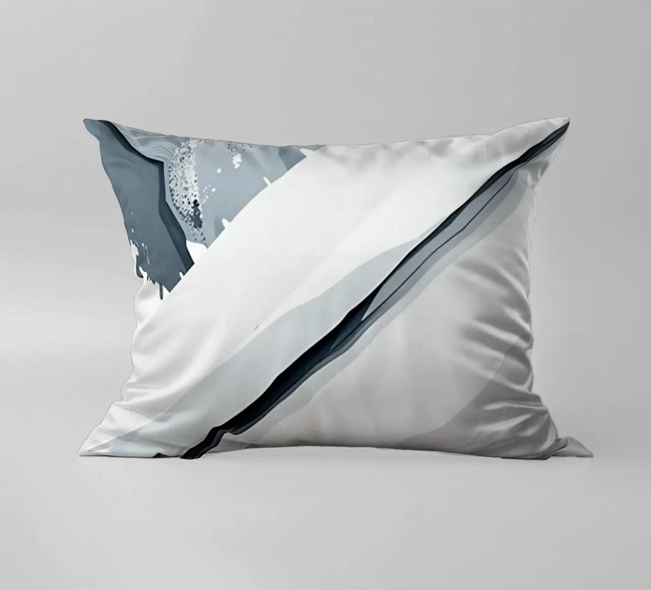 Abstract Image with Diagonal Line and Grey Splatters decorative cushion by DesignDoodle