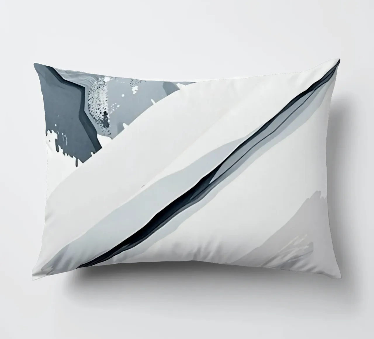 Abstract Image with Diagonal Line and Grey Splatters decorative cushion by DesignDoodle