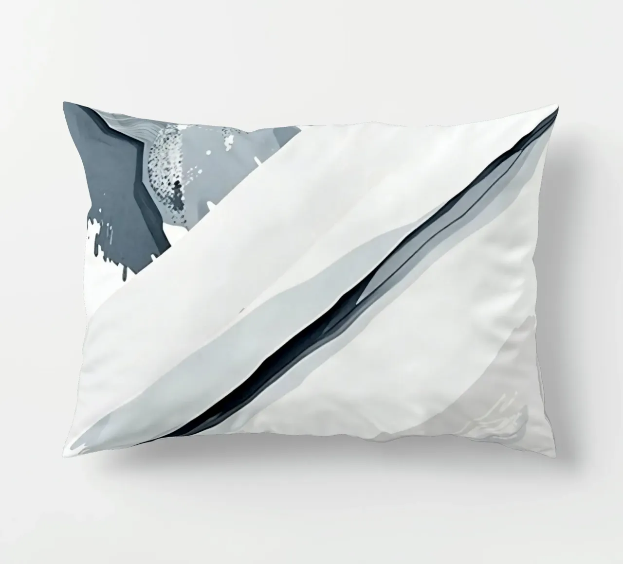 Abstract Image with Diagonal Line and Grey Splatters decorative cushion by DesignDoodle