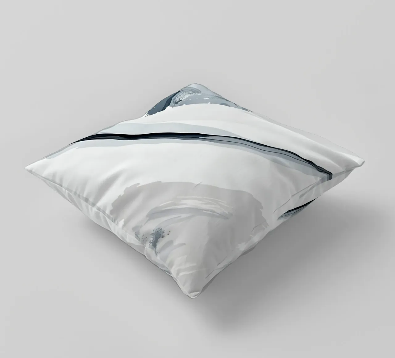 Abstract Image with Diagonal Line and Grey Splatters decorative cushion by DesignDoodle