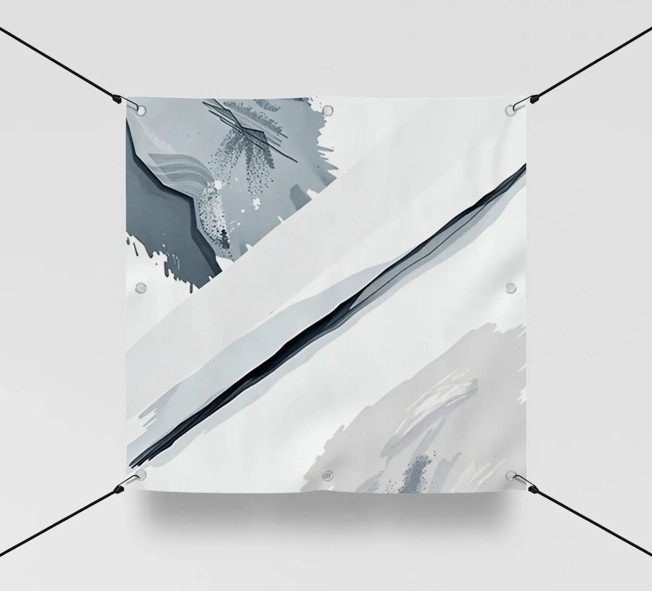 Abstract Image with Diagonal Line and Grey Splatters pvc cover by DesignDoodle