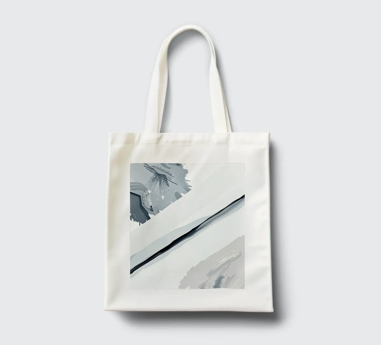 Abstract Image with Diagonal Line and Grey Splatters tote bag by DesignDoodle