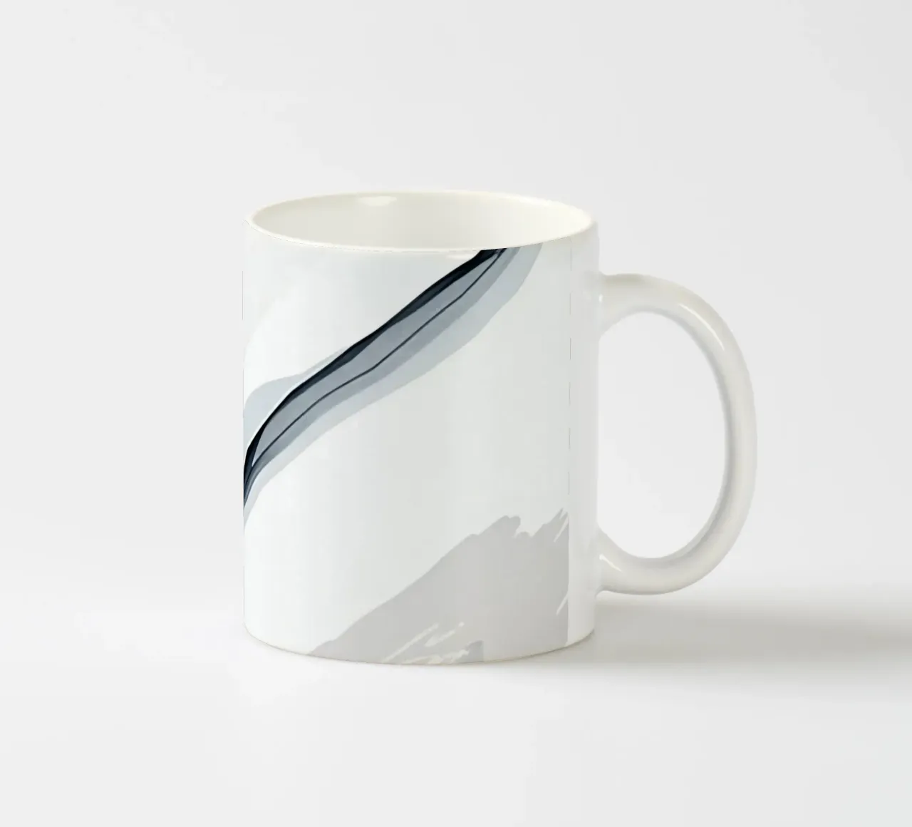 Abstract Image with Diagonal Line and Grey Splatters ceramic mug by DesignDoodle
