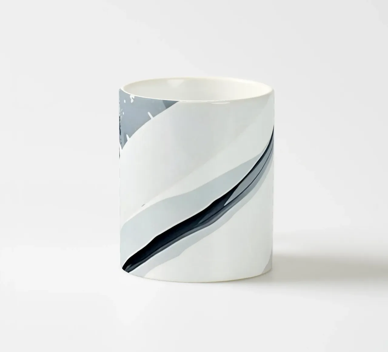 Abstract Image with Diagonal Line and Grey Splatters ceramic mug by DesignDoodle