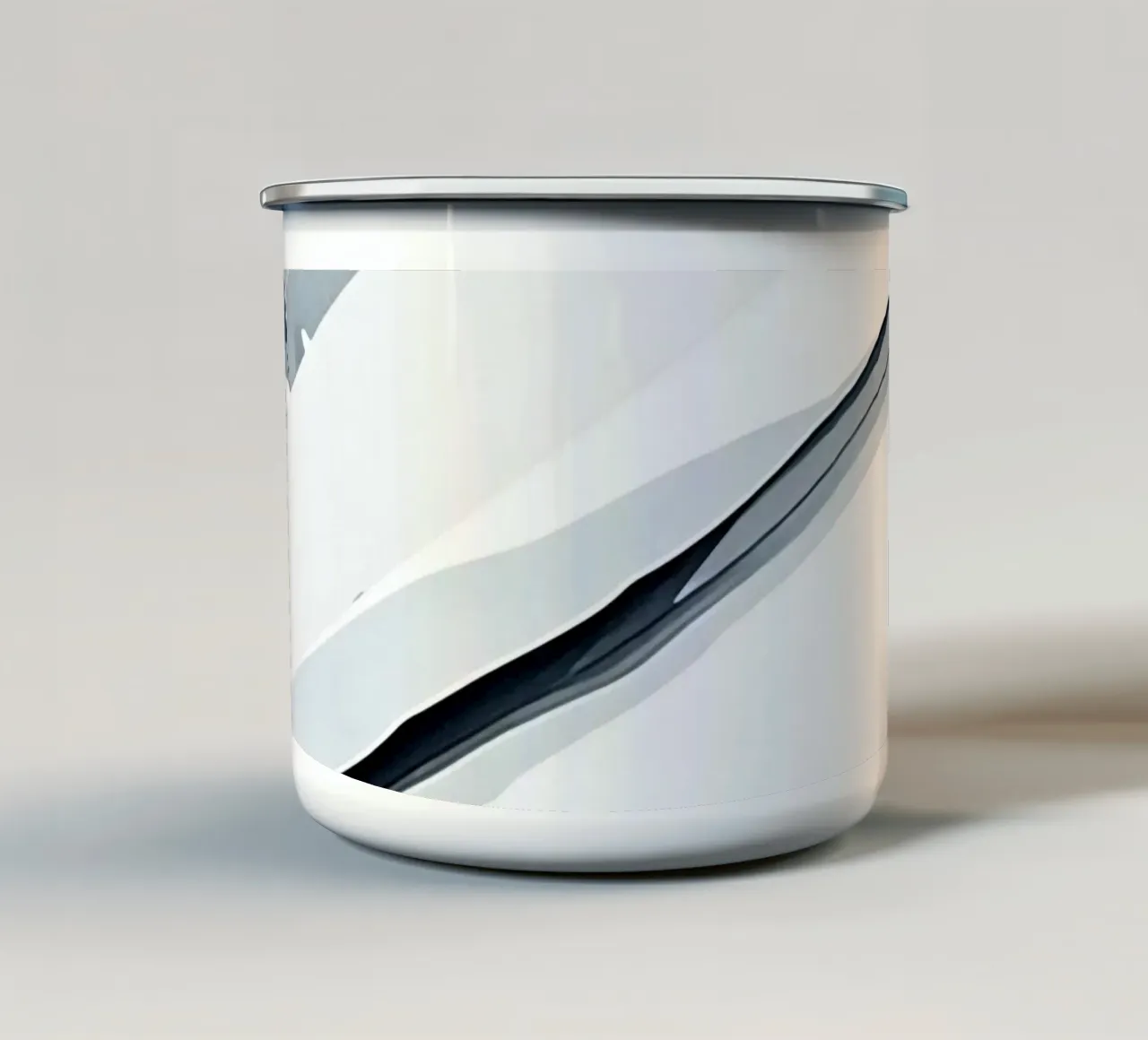 Immagine astratta con linea diagonale e macchie grigie tazza in smalto da DesignDoodle